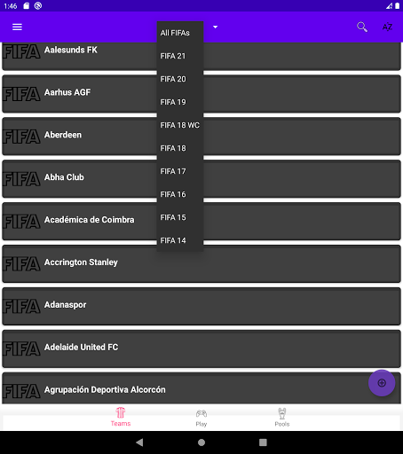 Team Selector for FIFA