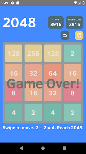 2048 Simple Puzzle Game Screen 3