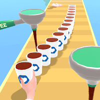 Long Coffee Cup Stack 3D