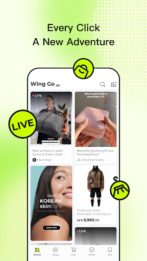 Android application Wing Go - Live Shopping screenshort