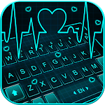 Cover Image of 下载 Animated Neon Heart Keyboard T  APK
