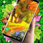 Cover Image of Download Leaves Parallax Live Wallpaper ❤️ Clock Wallpapers 6.7.6 APK