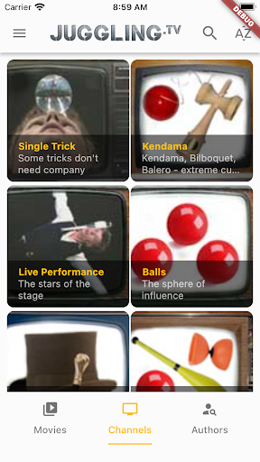 Android application juggling.tv screenshort