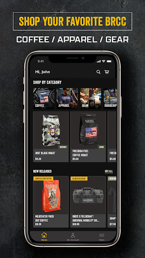 Android application Black Rifle Coffee Company screenshort