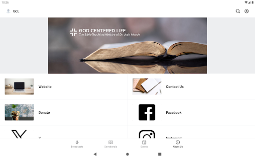 Screenshot of God Centered Life Ministries