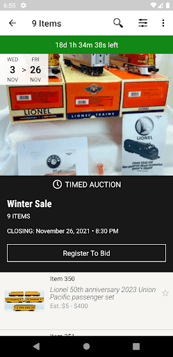 Elliott Auctions Screen 2