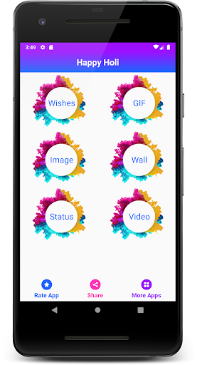 Android application Happy Holi Wishes & Images screenshort