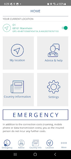 Android application Hilfe im In- und Ausland screenshort