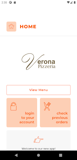 Android application Verona Pizzeria TS26 screenshort