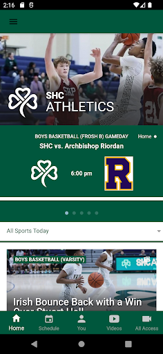 Android application SHC Athletics screenshort