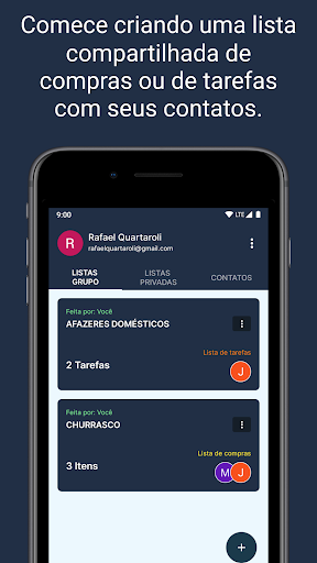Android application Lista de compras e tarefas screenshort
