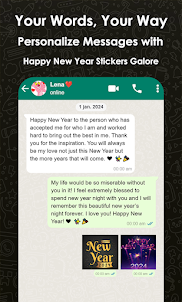 Stickers Happy New Year 2024