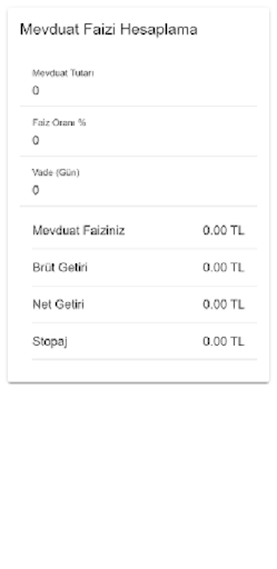Mevduat Faizi Hesaplama Screen 3