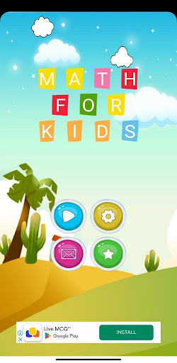 Android application Math Quiz screenshort