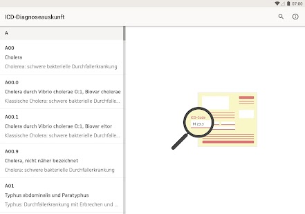 ICD-10 Diagnoseauskunft Screenshot