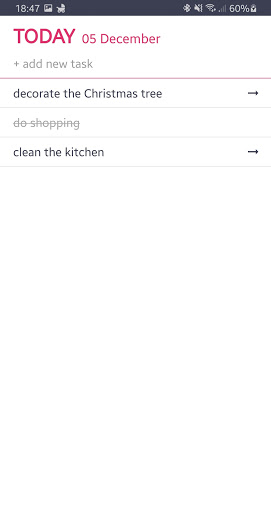 Do It Tomorrow: To Do List Screen 2