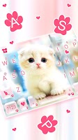 screenshot of Cute White Kitten Keyboard Bac