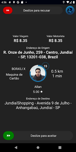 Android application BORA'LI DRIVER MOTORISTA screenshort
