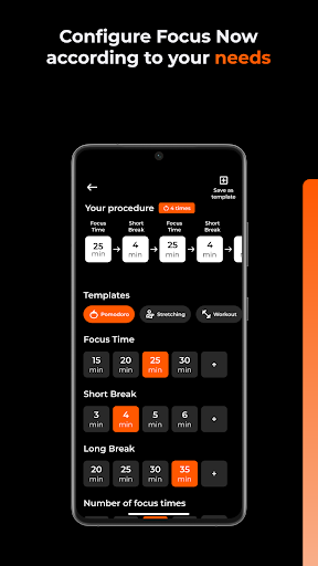 Focus Now - Pomodoro Timer Screen 2