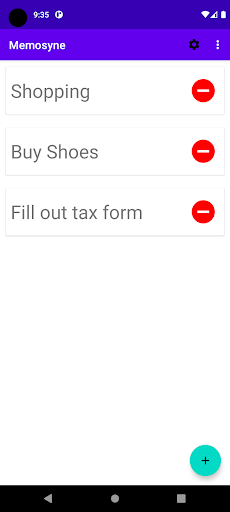 Android application Memosyne screenshort