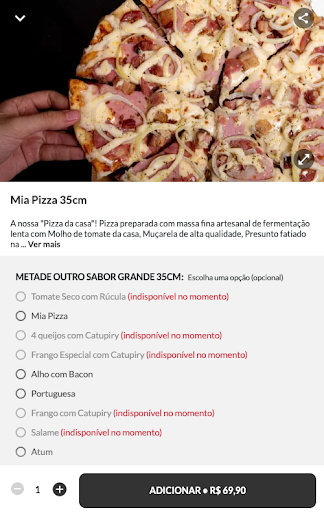 Mia Pizzaria Screen 2