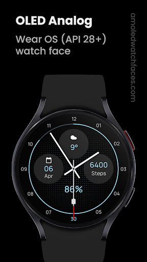 Android application OLED Analog Watch face screenshort
