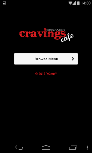 Android application Cravings Cafe screenshort