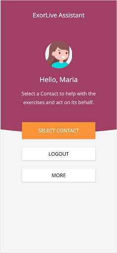 Android application ExorLive Assistant screenshort