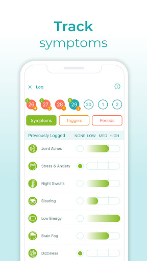 Health & Her Menopause Tracker Screen 2