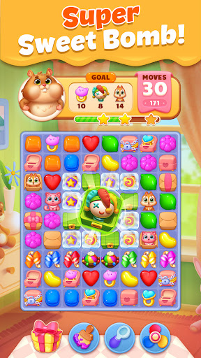 Pet Candy Puzzle-Match 3 games androidhappy screenshots 2