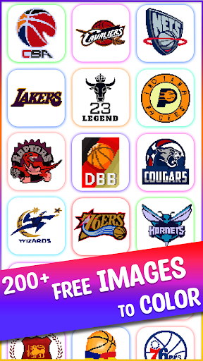 Basketball Logo Pixel Art Book Screenshot 2 - AppWisp.com