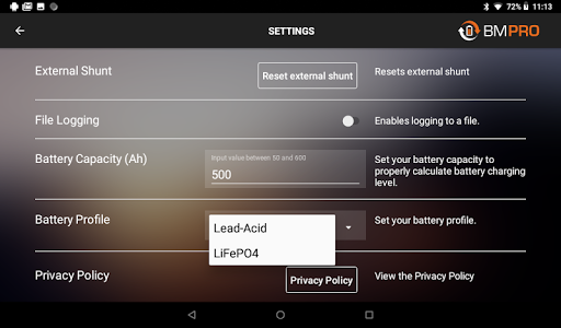 BMPRO JHub (Jayco JHub tablet) Screen 3