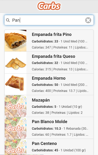 Android application Carbs screenshort