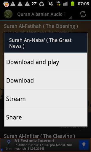Quran Shqip Translation MP3 Screen 2