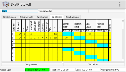 SkatProtokoll Screen 2