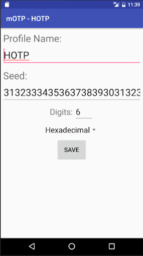 Android application Mobile-OTP screenshort