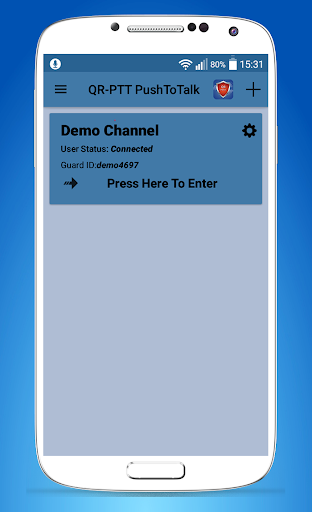 Android application QR-PTT Push To Talk screenshort