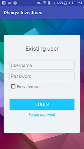 Android application Dhairya Investment screenshort