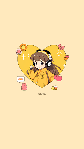 Android application 카카오톡 테마 - 하이틴걸_옐로우 screenshort