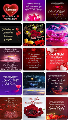 Android application good night love message to her screenshort