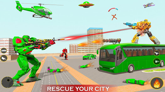 Captura de Pantalla 21 Helicopter Robot Car Game 3d android