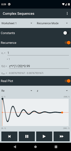 Complex Sequence Calculator Screen 3
