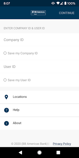 Android application BB Americas Business screenshort