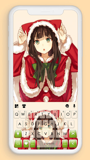 Android application Christmas Cat Girl Keyboard Ba screenshort