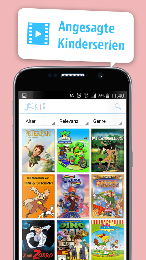 Android application Kinderfilme, Lehrfilme, Hörspiele, Lieder screenshort