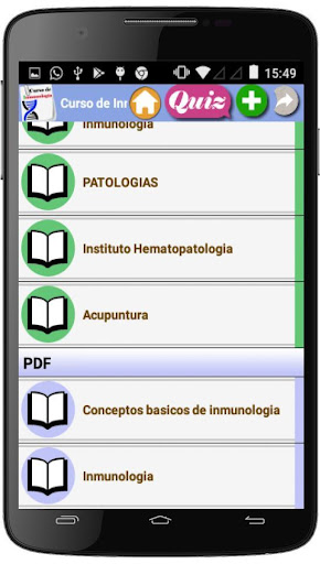 Android application CURSO DE INMUNOLOGÍA screenshort