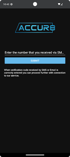 Android application ACCUR8 Tracking screenshort