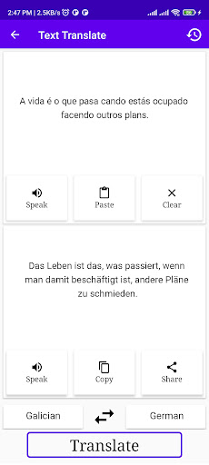 Galician To German Translator Screen 2