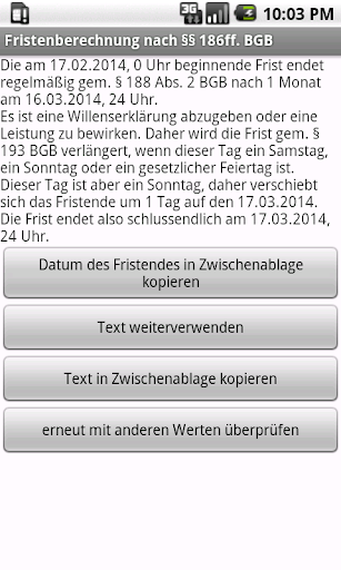 Juristenrechner Screen 3