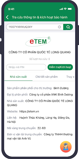 eTEM 4.0 tra cứu hàng thật/giả Screen 2
